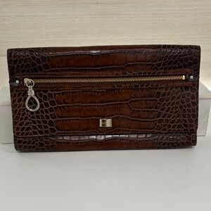 Cole Haan Brown Croc-Embossed Clutch